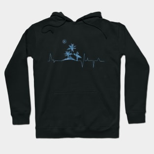 Surfer Surf Check Heartbeat Blue Hoodie